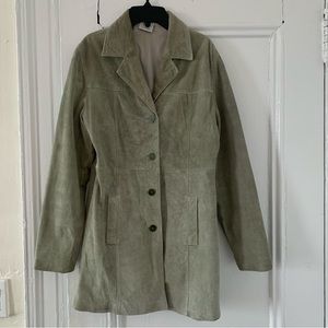 Vintage Sea Foam Green Suede Leather Jacket Small
